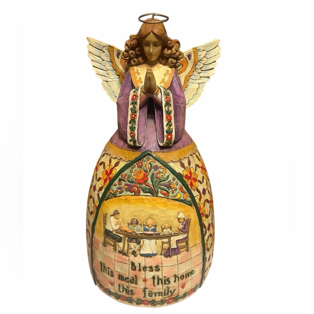Jim Shore Angel Figurine with Purple and Gold Accents